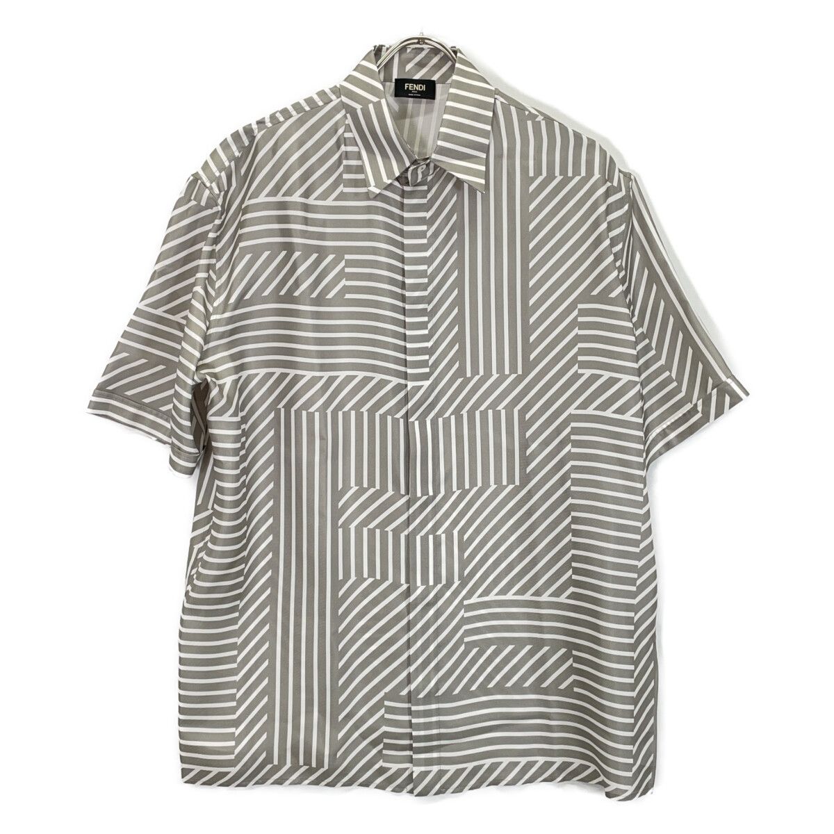 Fendi Gray Allover Pattern S Shirt 38