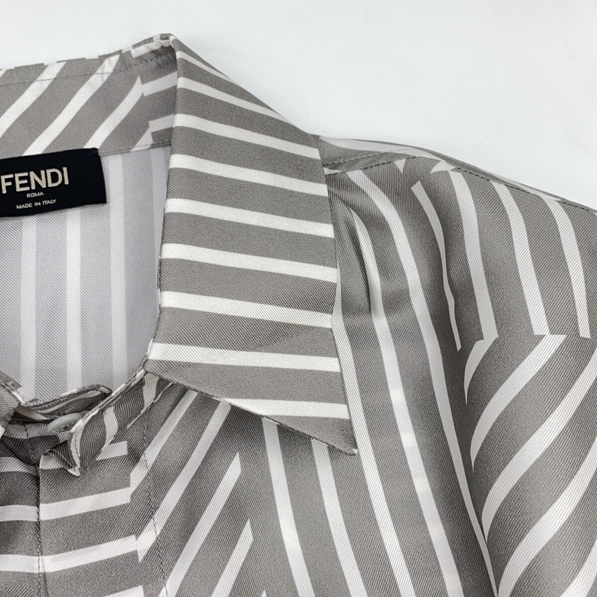 Fendi Gray Allover Pattern S Shirt 38 — view 7