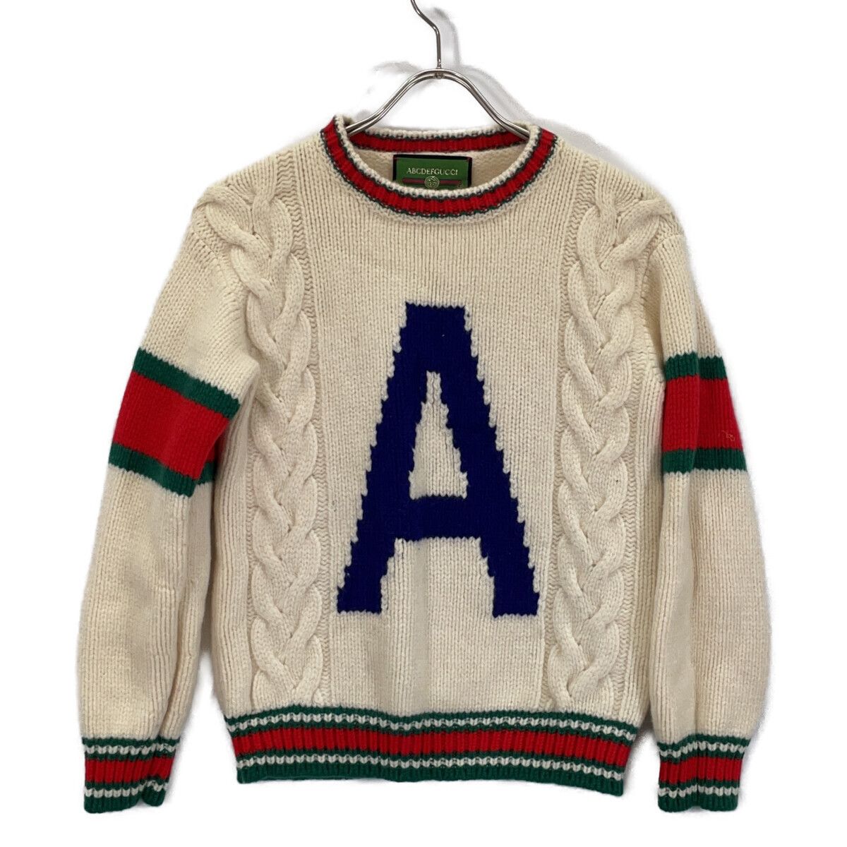 Gucci Abcdefgucci Ivory Sherry Line a Logo Knit Sweater