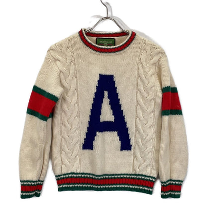 Gucci Abcdefgucci Ivory Sherry Line a Logo Knit Sweater