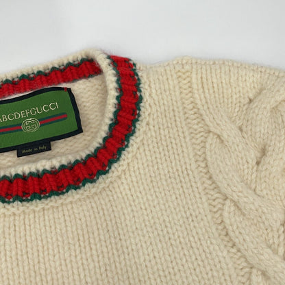 Gucci Abcdefgucci Ivory Sherry Line a Logo Knit Sweater — view 7
