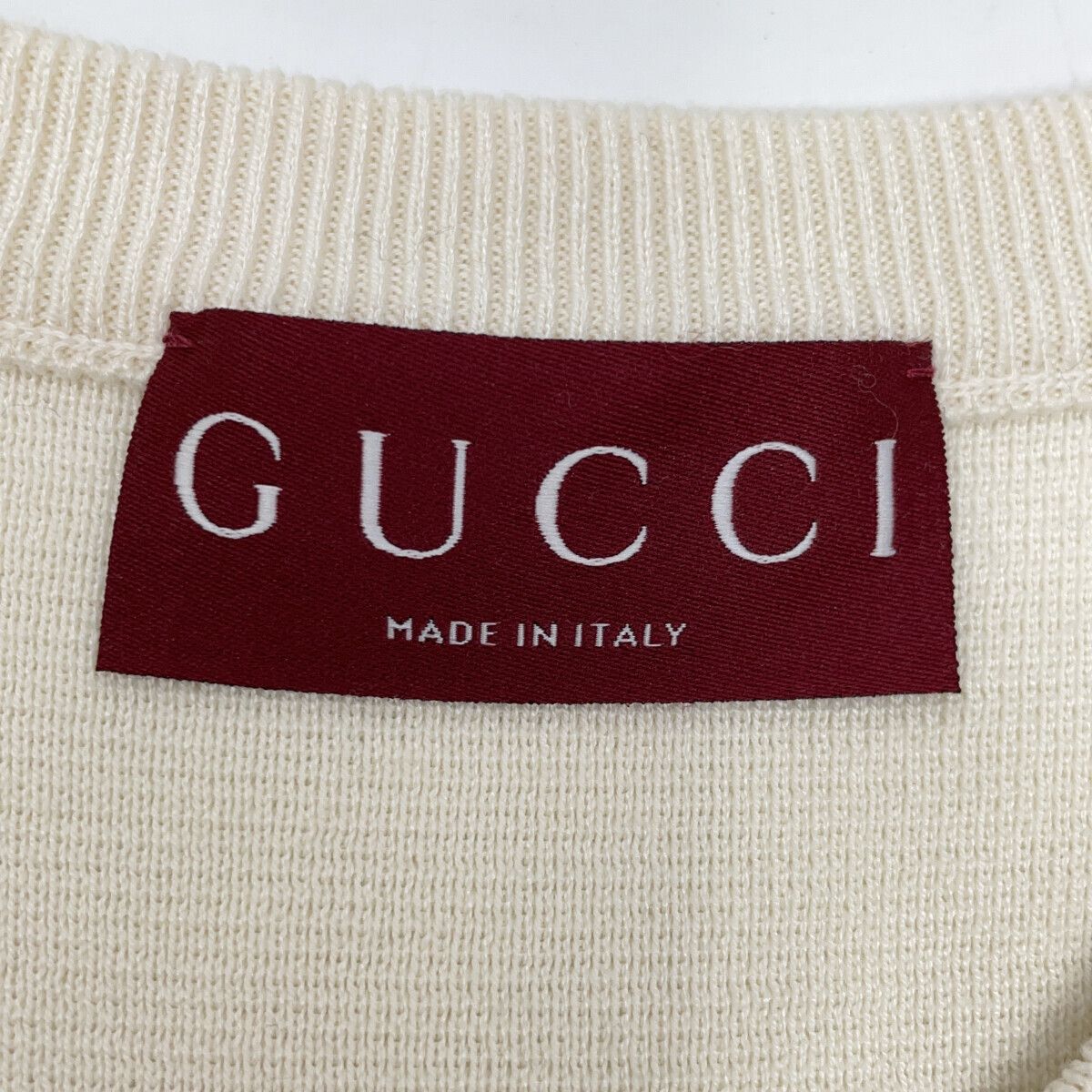 Gucci Ivory Silk Blend Short Sleeve Knit Sweater — view 3