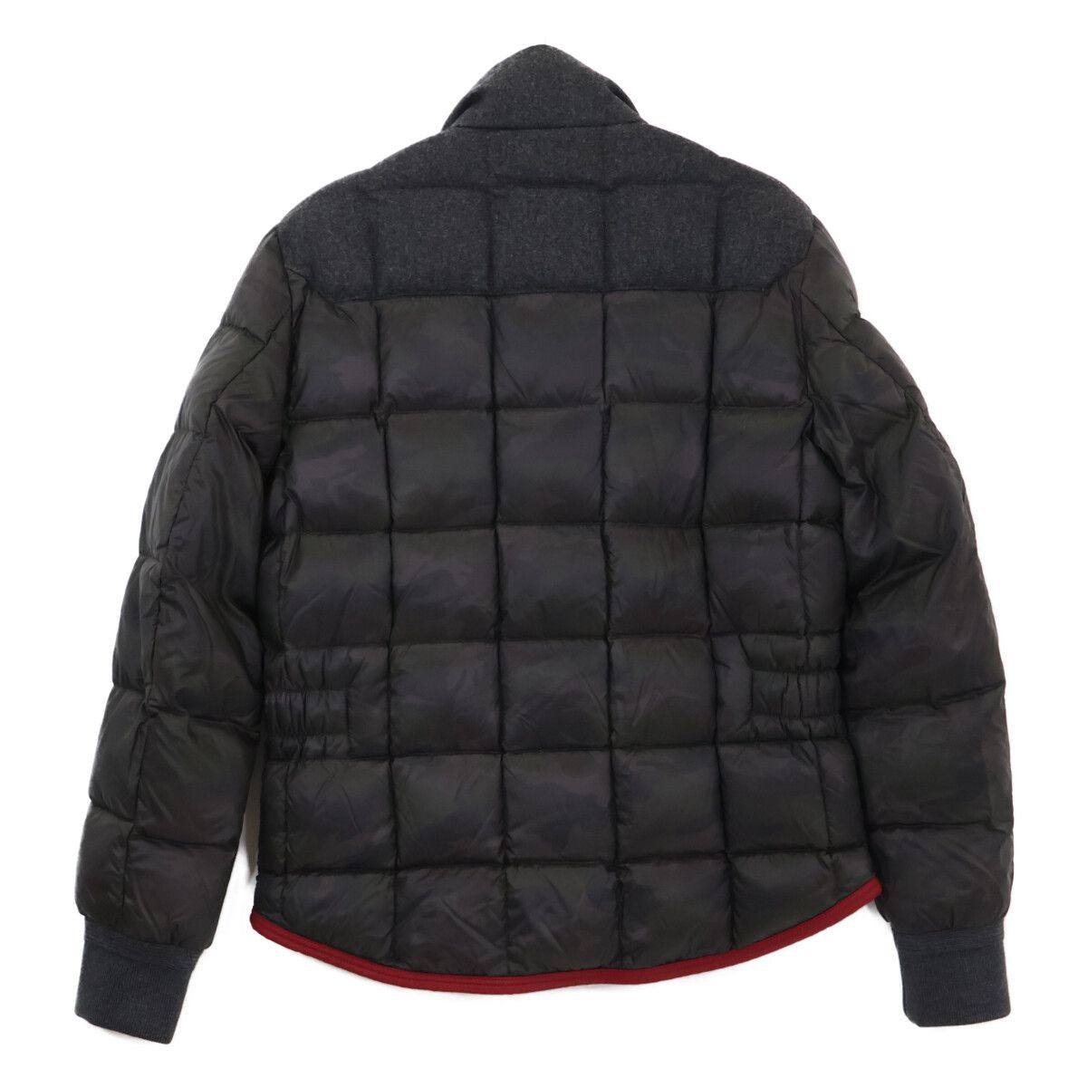 Moncler Lumiere Camouflage Wool Contrast Down Jacket — view 2