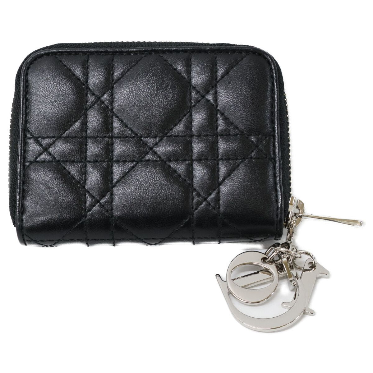 Dior Lady Dior Lambskin Cannage Zip Around Wallet — view 2