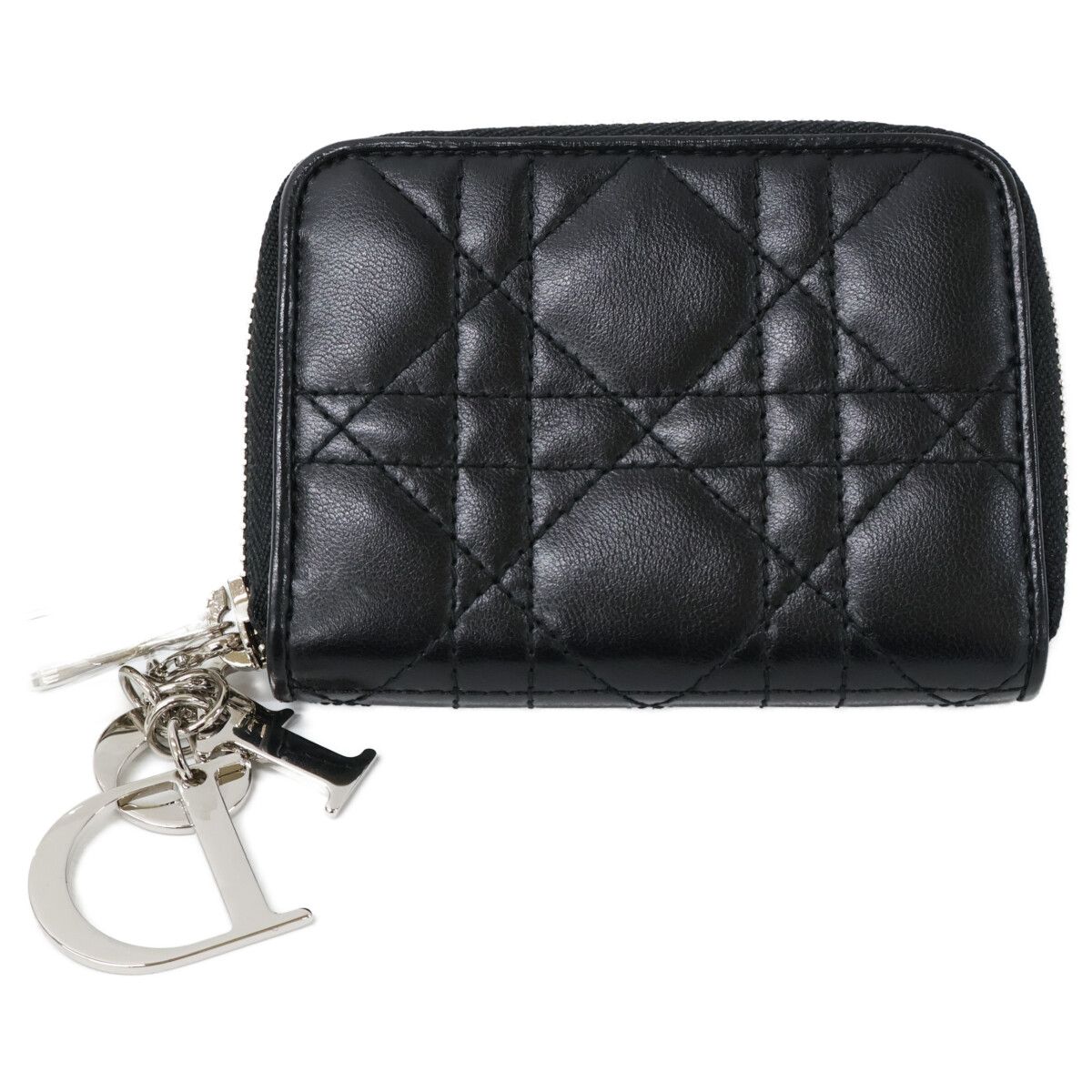 Dior Lady Dior Lambskin Cannage Zip Around Wallet