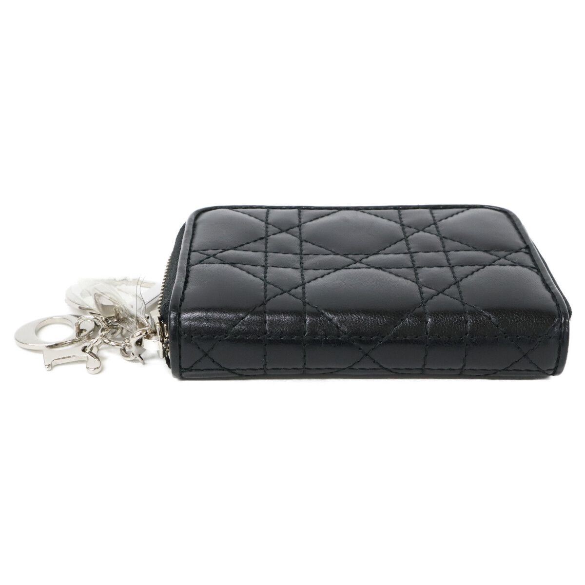 Dior Lady Dior Lambskin Cannage Zip Around Wallet — view 5