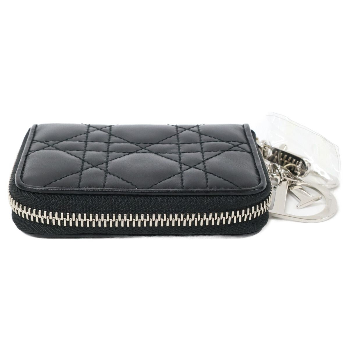 Dior Lady Dior Lambskin Cannage Zip Around Wallet — view 3
