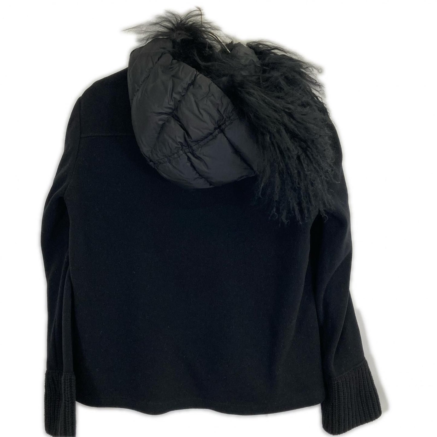Moncler Maglia Cardigan Fur Cut Wool Replacement Down Jacket — view 2