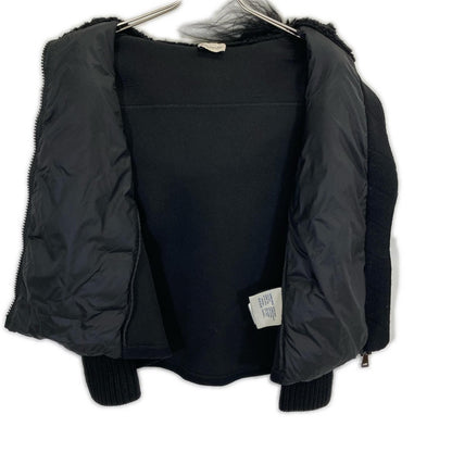 Moncler Maglia Cardigan Fur Cut Wool Replacement Down Jacket — view 3