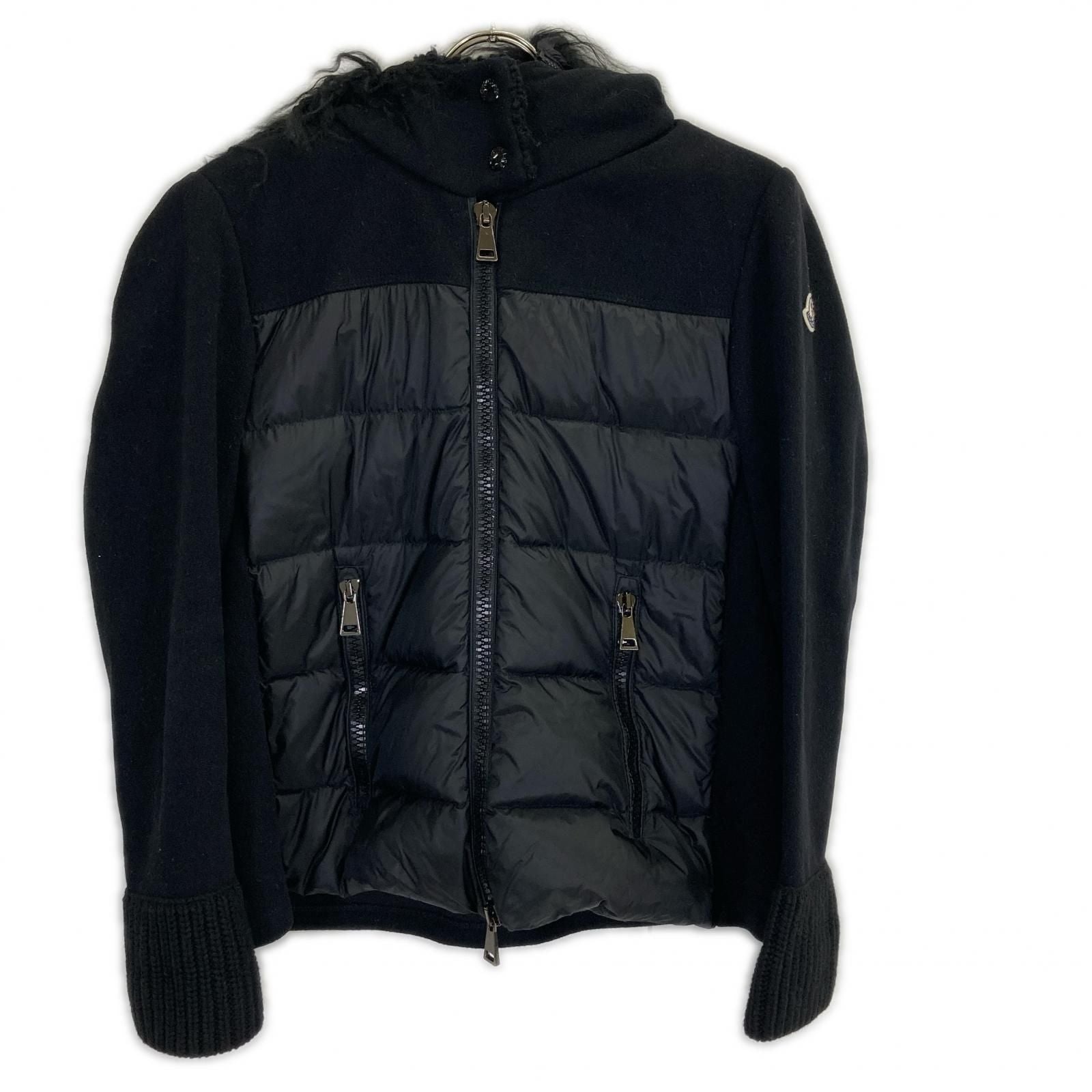Moncler Maglia Cardigan Fur Cut Wool Replacement Down Jacket