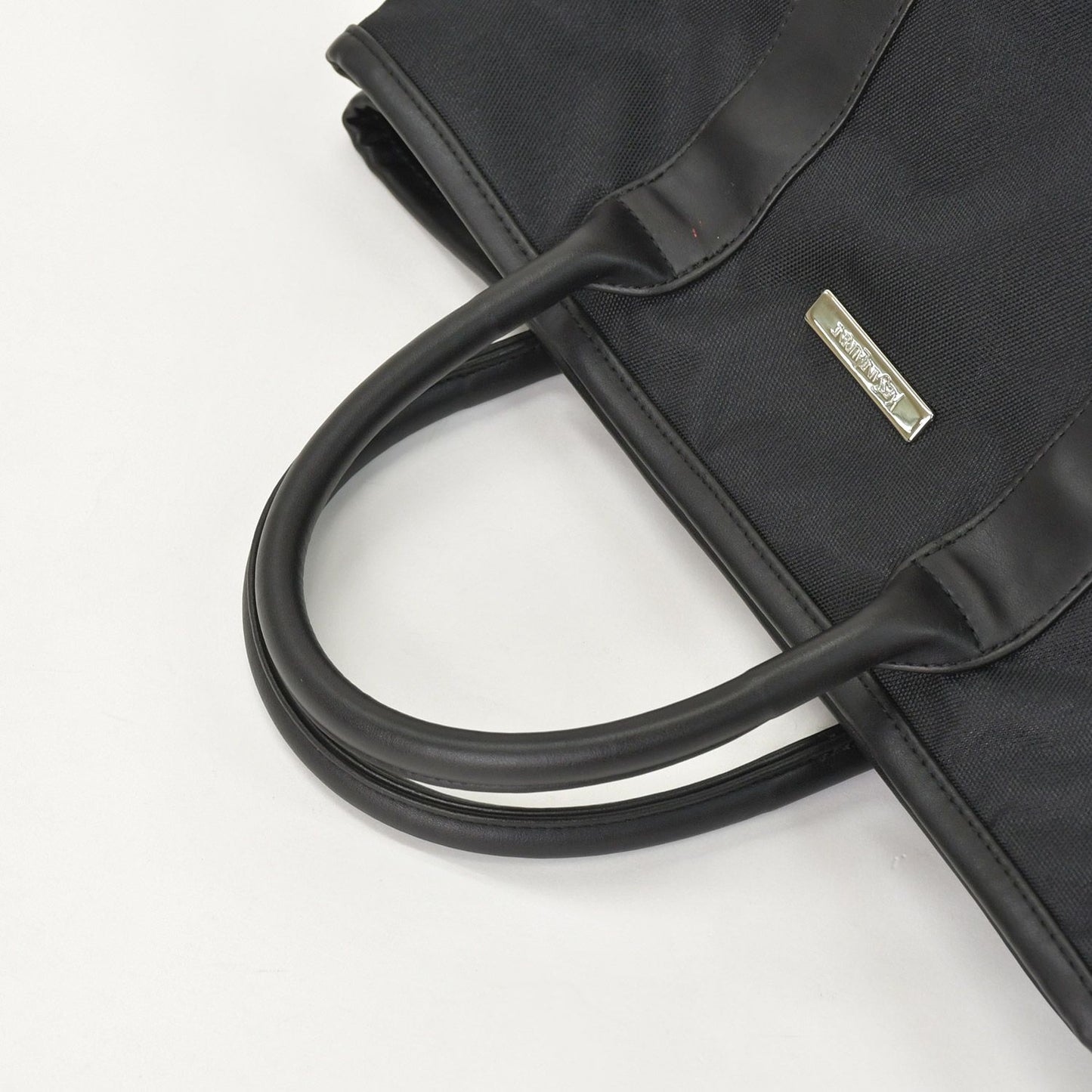 Saint Laurent Black Tote Bag Calfskin Silver — view 7