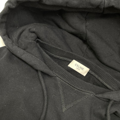 Celine Black Yellow Cotton Front Logo Oversize Pullover Hoodie Sweatshirt XS — view 9