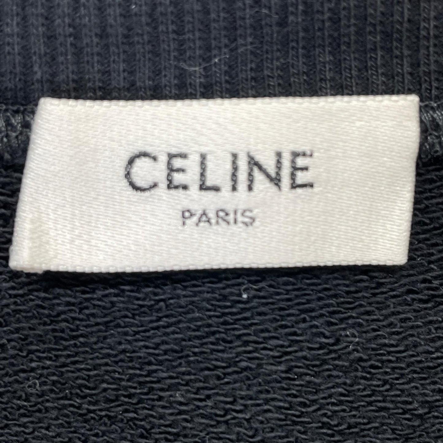 Celine Black Yellow Cotton Front Logo Oversize Pullover Hoodie Sweatshirt XS — view 3