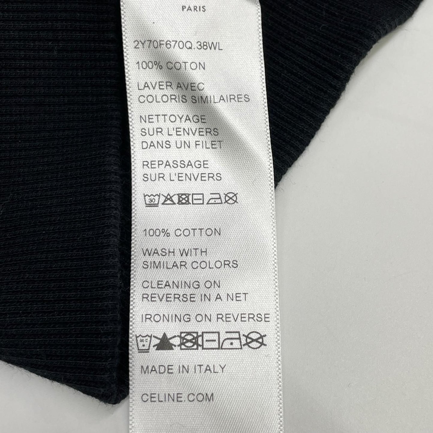 Celine Black Yellow Cotton Front Logo Oversize Pullover Hoodie Sweatshirt XS — view 4