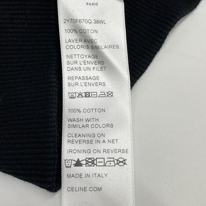 Celine Black Yellow Cotton Front Logo Oversize Pullover Hoodie Sweatshirt XS — view 4