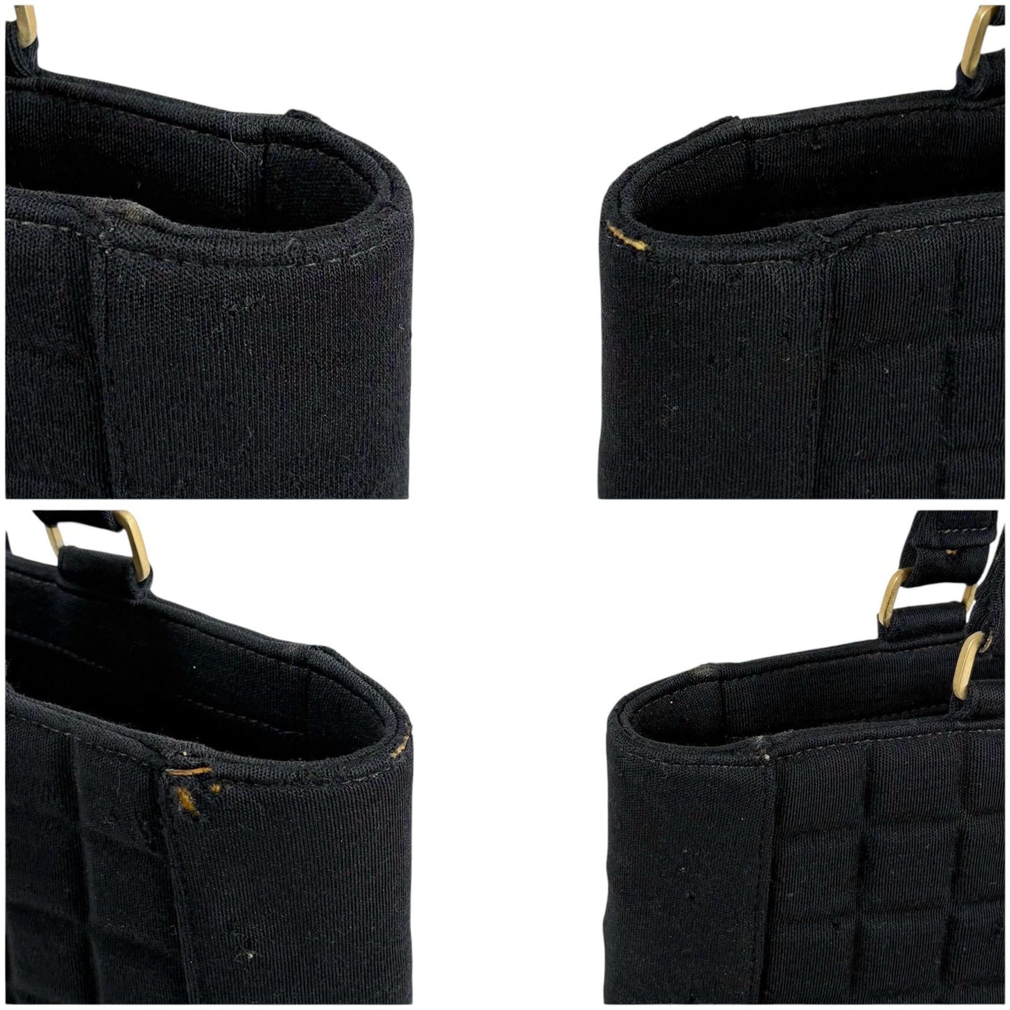Chanel Choco Bar CC Logo Mini Tote Cotton Canvas Black Shoulder — view 5