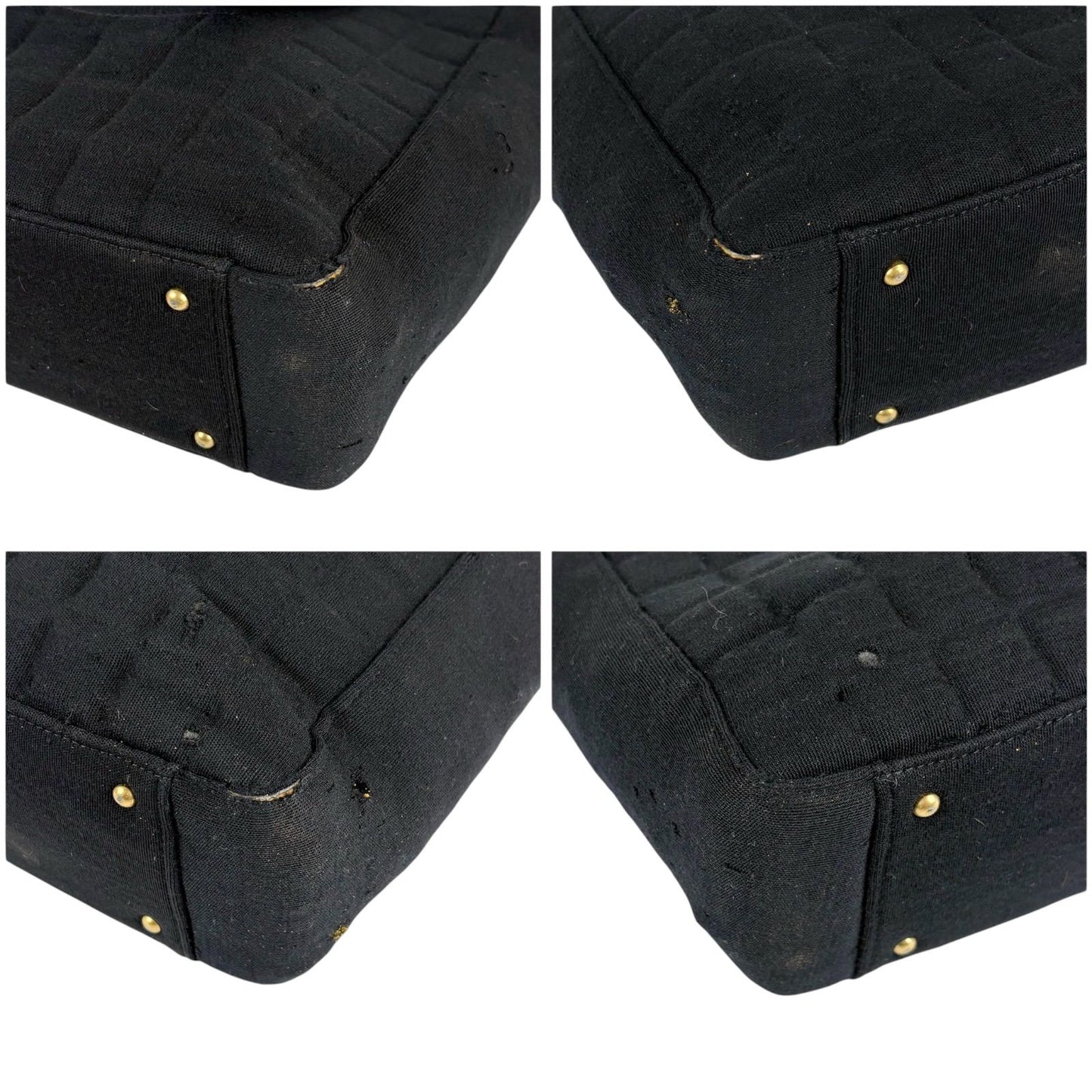 Chanel Choco Bar CC Logo Mini Tote Cotton Canvas Black Shoulder — view 6