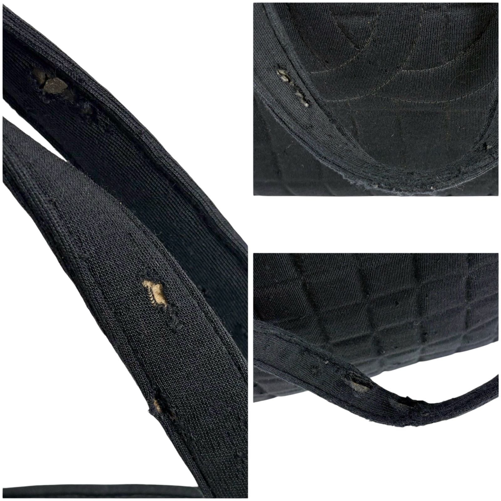 Chanel Choco Bar CC Logo Mini Tote Cotton Canvas Black Shoulder — view 9