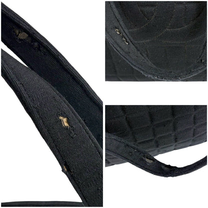 Chanel Choco Bar CC Logo Mini Tote Cotton Canvas Black Shoulder — view 9