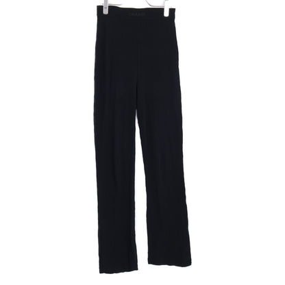 Chanel Waist Logo Embroidery Leggings Pants 38