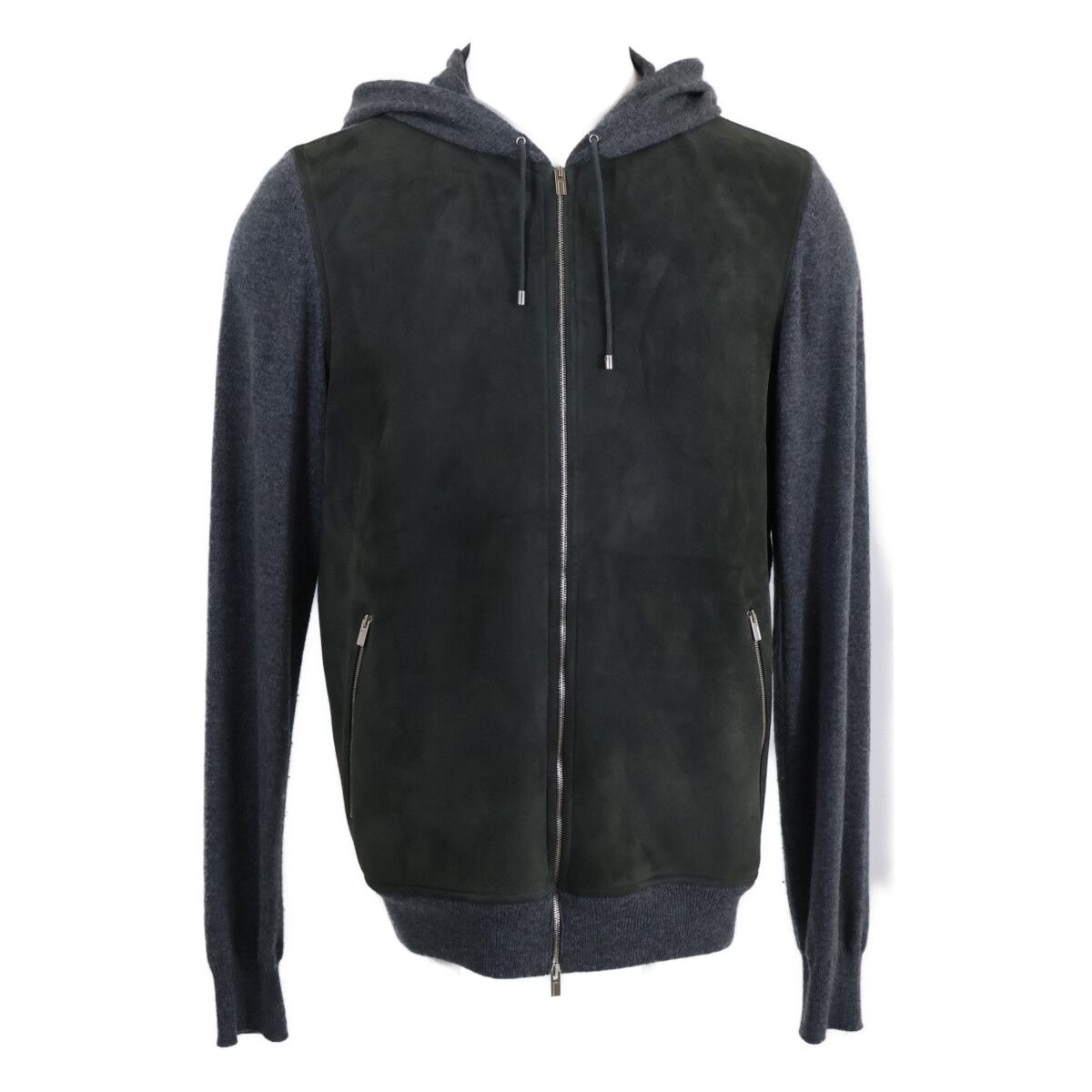 Hermes Suede Leather Knit Switch Hoodie