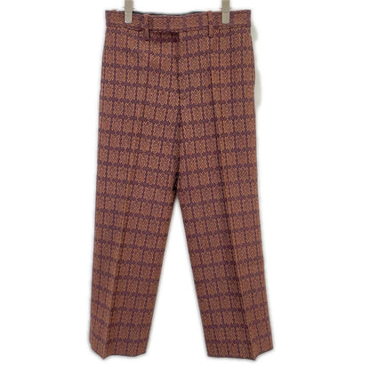 Gucci Red Purple All Over Pattern Jacquard Pants 46