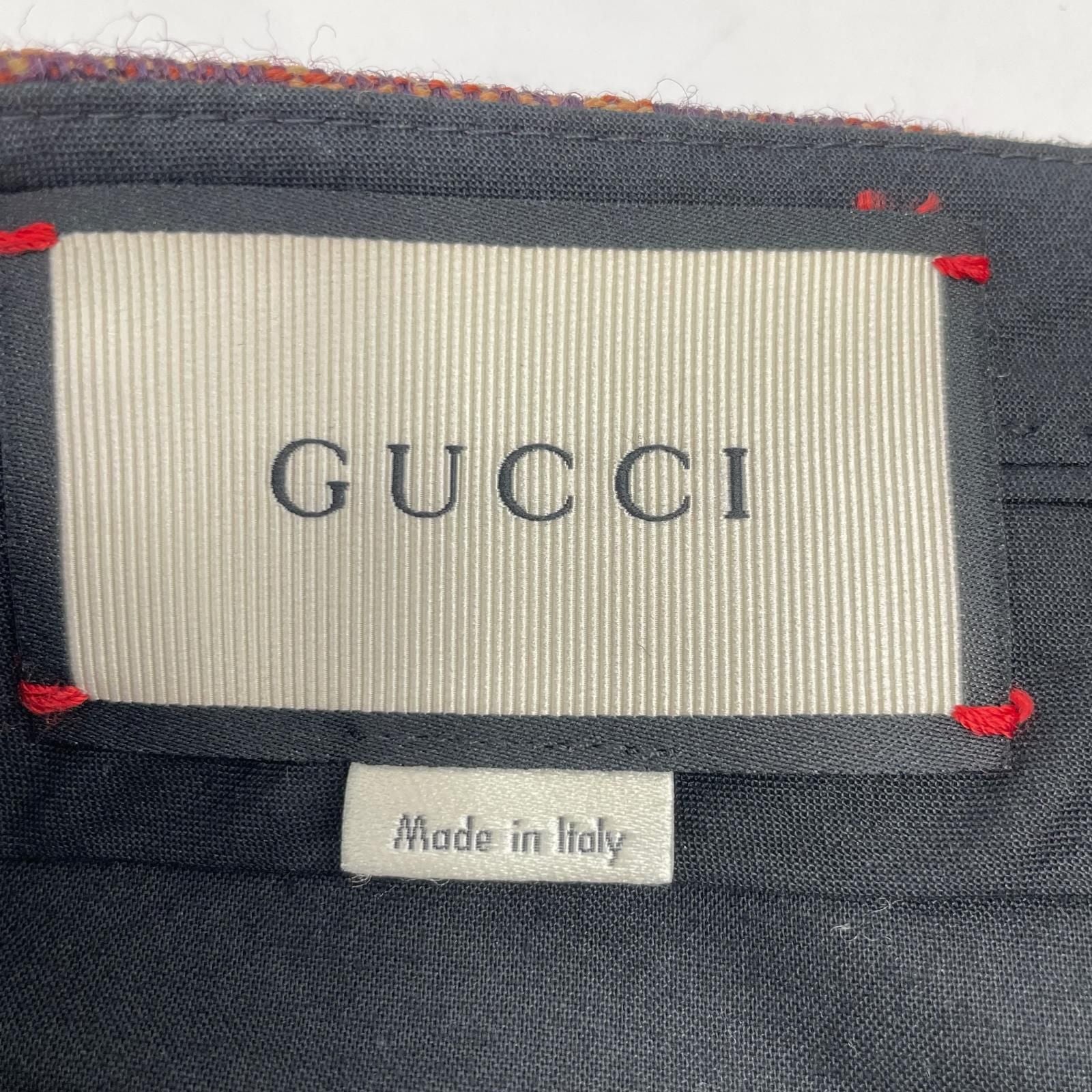 Gucci Red Purple All Over Pattern Jacquard Pants 46 — view 3