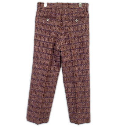 Gucci Red Purple All Over Pattern Jacquard Pants 46 — view 2