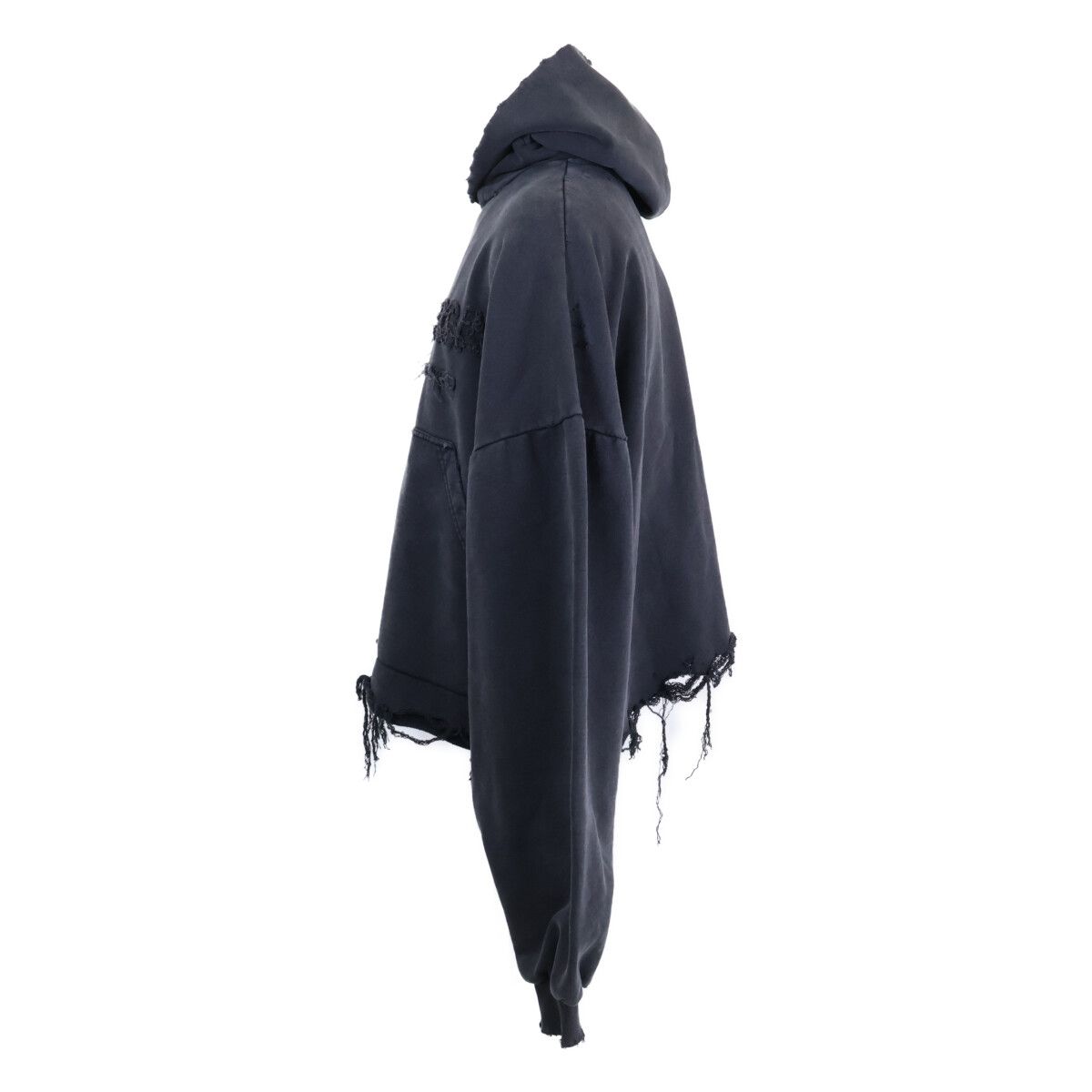 Balenciaga Similarly Front Logo Flared Destroy Processing Pullover Cropped — view 3