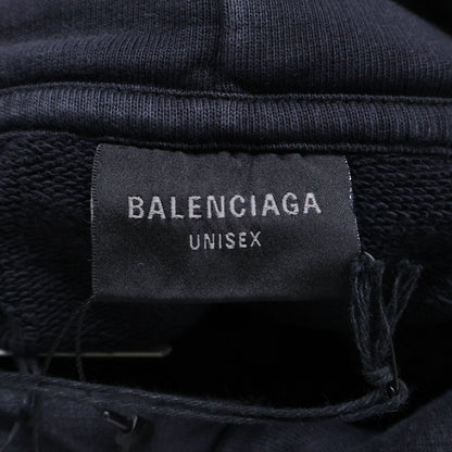 Balenciaga Similarly Front Logo Flared Destroy Processing Pullover Cropped — view 5