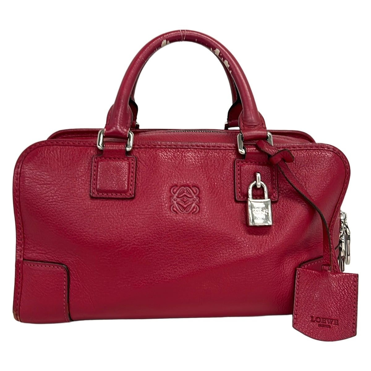 Loewe Handbag Amazona 28 Bordeaux Leather