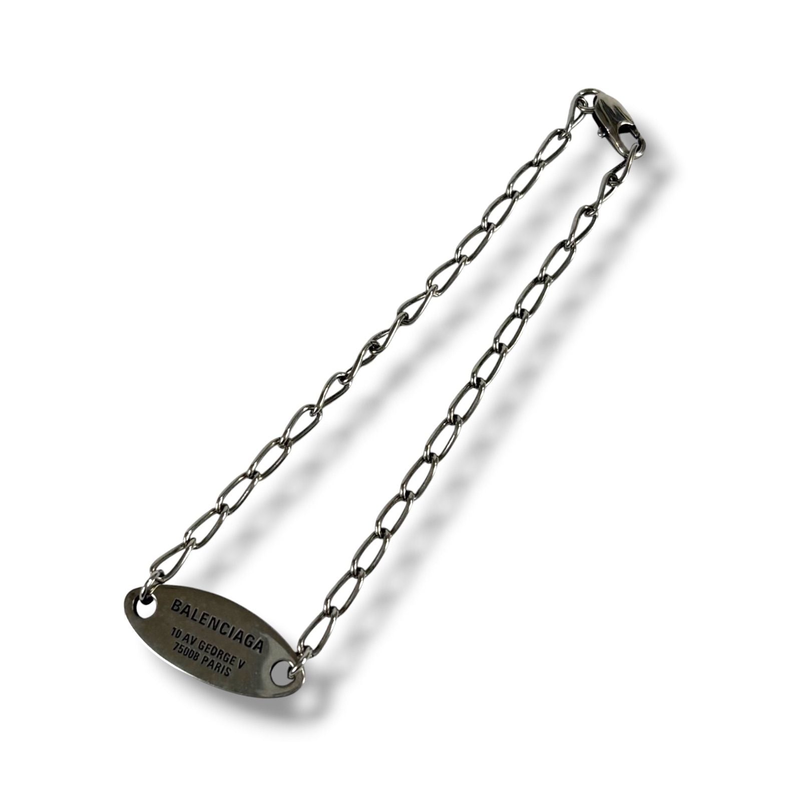 Balenciaga Everyday Bracelet Antique Silver Chain Anklet BB Logo — view 4