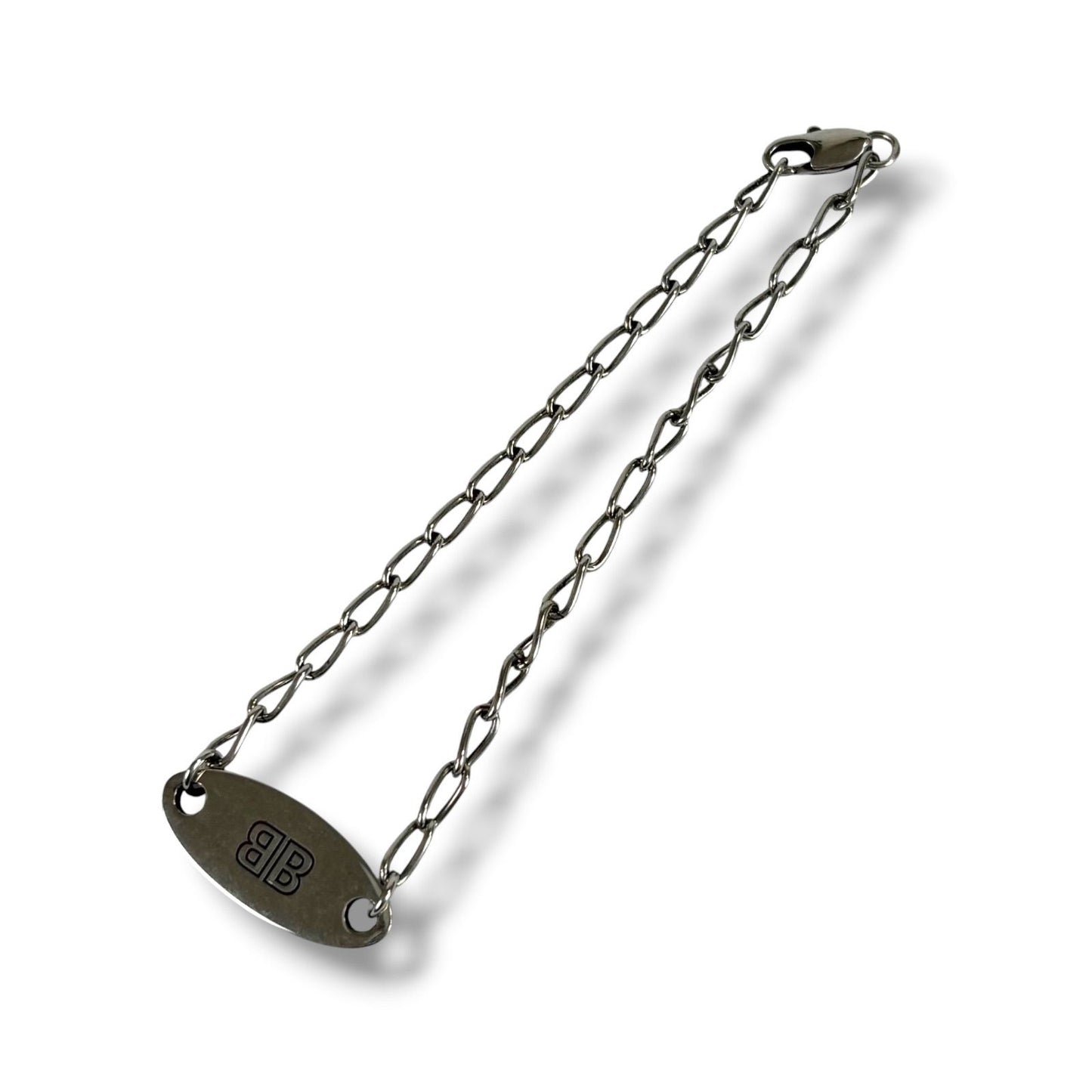 Balenciaga Everyday Bracelet Antique Silver Chain Anklet BB Logo — view 5