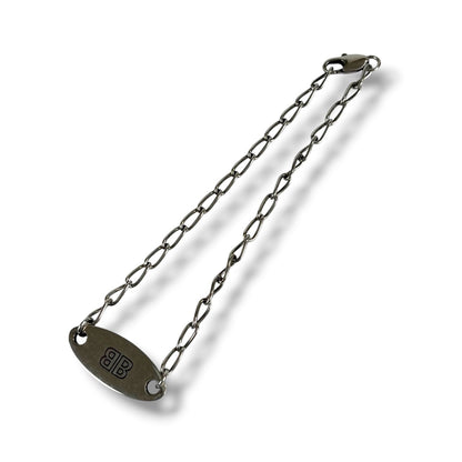 Balenciaga Everyday Bracelet Antique Silver Chain Anklet BB Logo — view 5