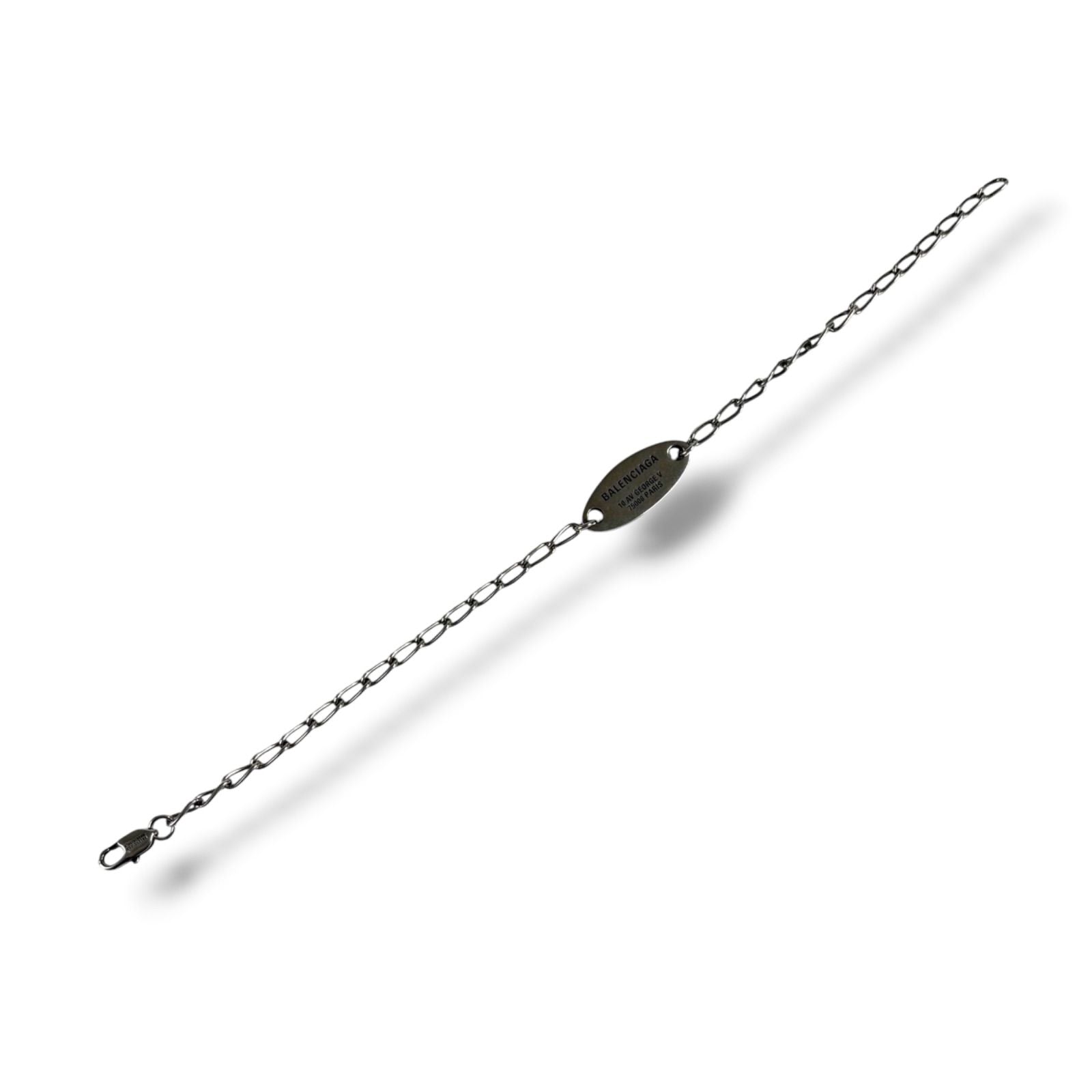 Balenciaga Everyday Bracelet Antique Silver Chain Anklet BB Logo — view 6