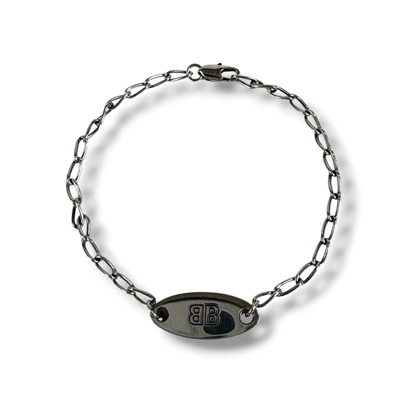 Balenciaga Everyday Bracelet Antique Silver Chain Anklet BB Logo — view 3
