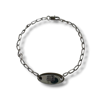 Balenciaga Everyday Bracelet Antique Silver Chain Anklet BB Logo — view 3