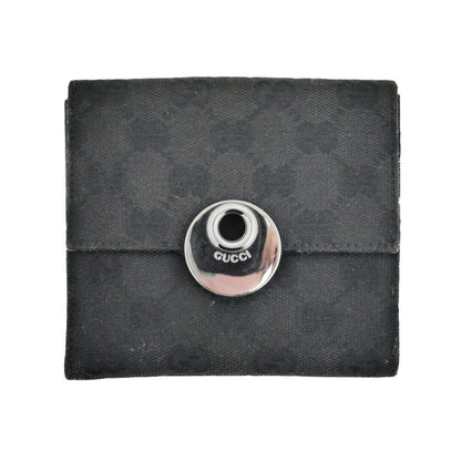 Gucci Hook Bifold Wallet GG Canvas Black Compact