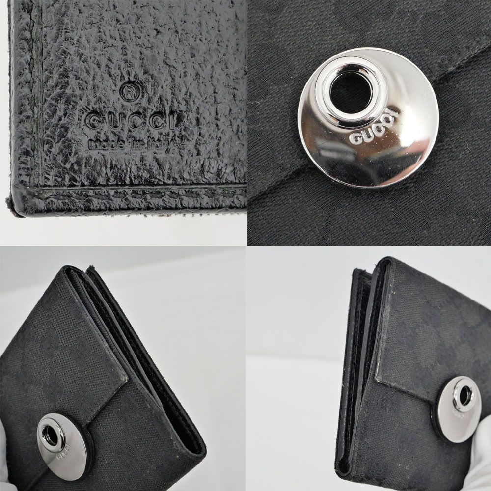 Gucci Hook Bifold Wallet GG Canvas Black Compact — view 7