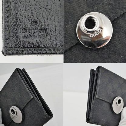 Gucci Hook Bifold Wallet GG Canvas Black Compact — view 7