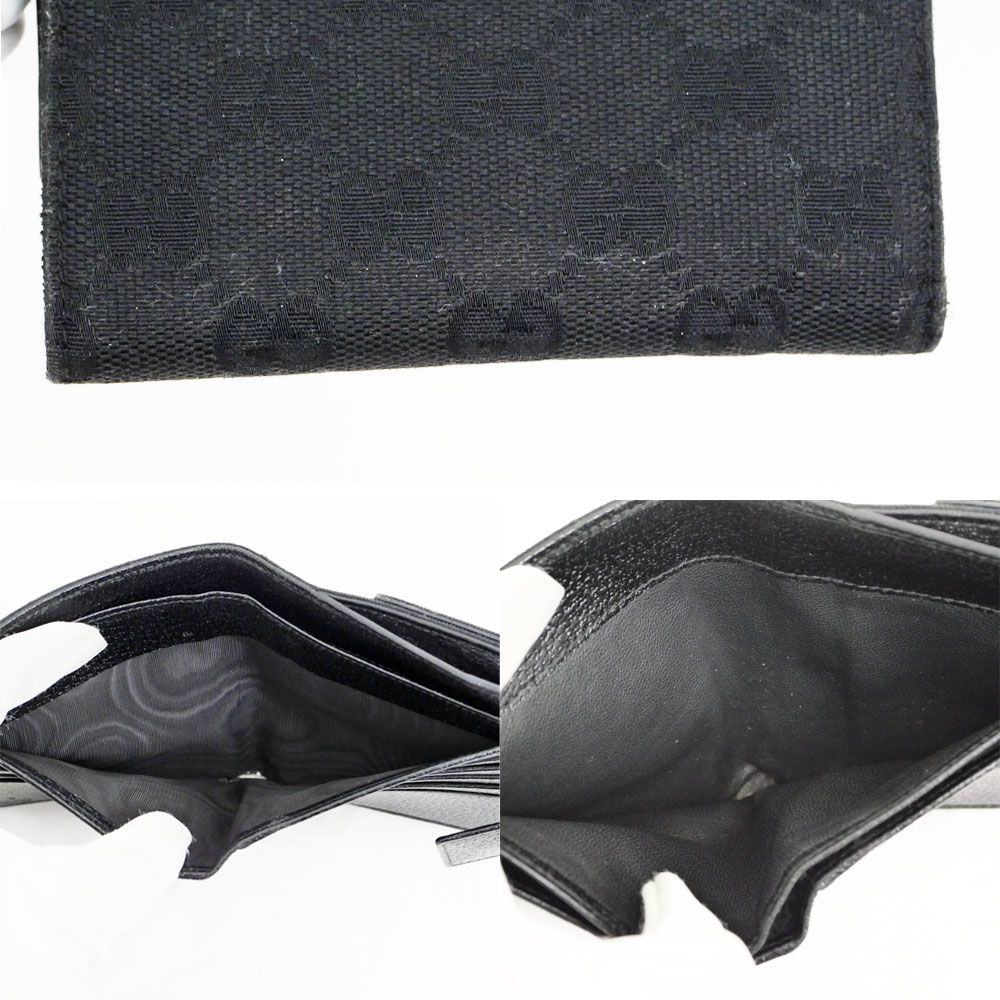 Gucci Hook Bifold Wallet GG Canvas Black Compact — view 8