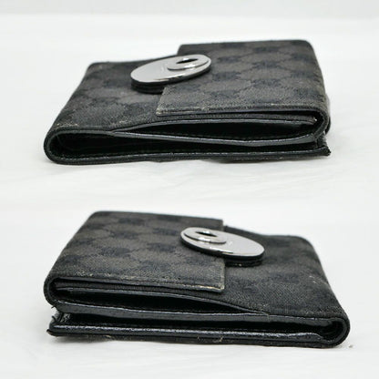 Gucci Hook Bifold Wallet GG Canvas Black Compact — view 3