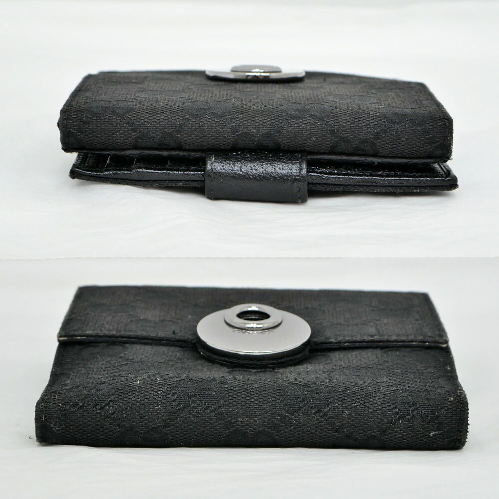 Gucci Hook Bifold Wallet GG Canvas Black Compact — view 4
