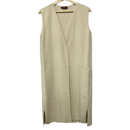 Max Mara Studio Vest M Beige Long Length Side Slit