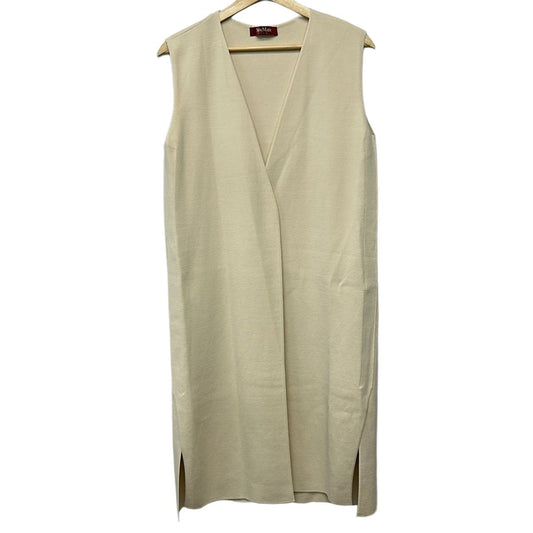 Max Mara Studio Vest M Beige Long Length Side Slit