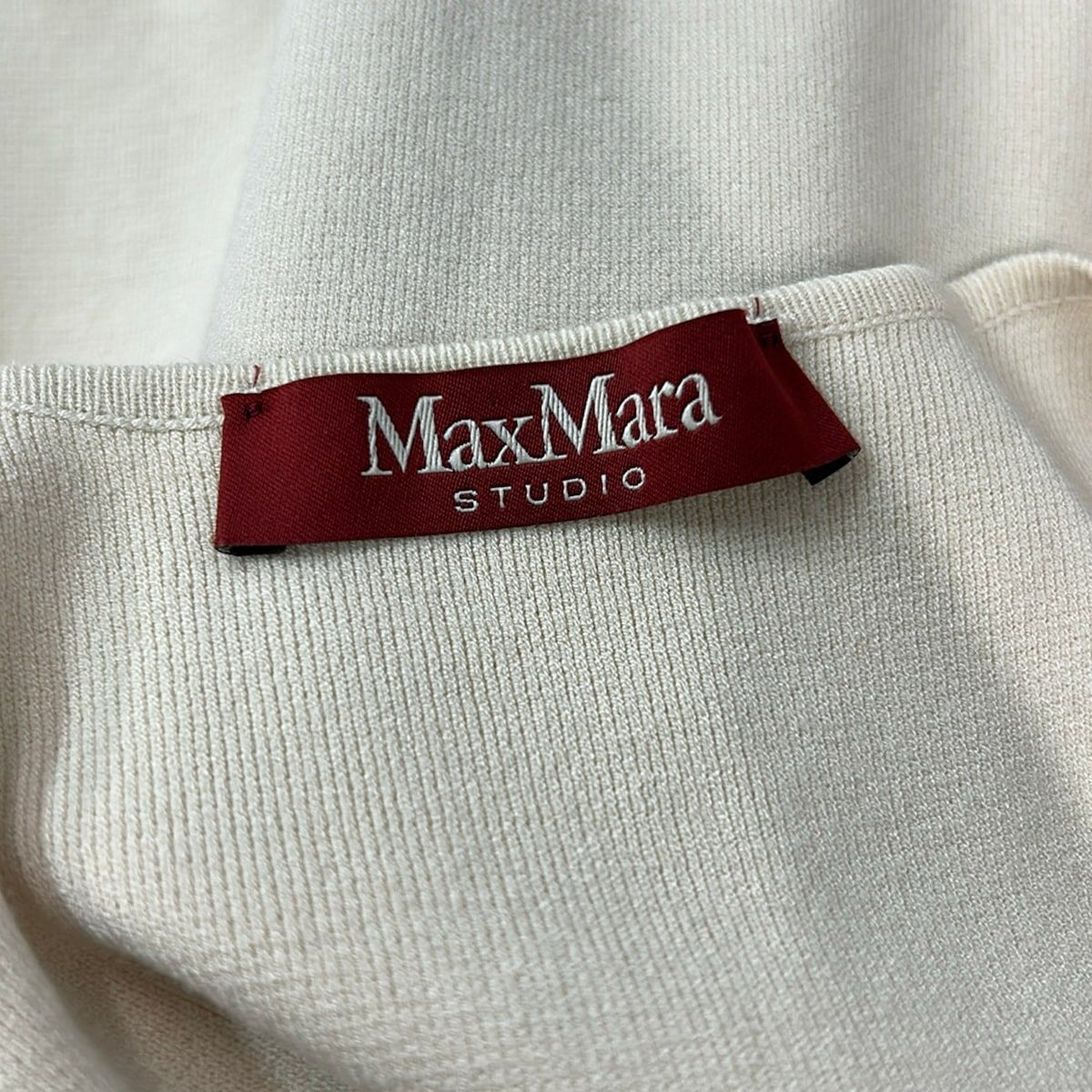 Max Mara Studio Vest M Beige Long Length Side Slit — view 3