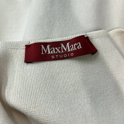 Max Mara Studio Vest M Beige Long Length Side Slit — view 3