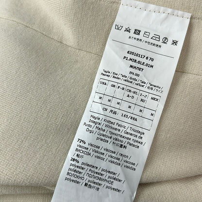 Max Mara Studio Vest M Beige Long Length Side Slit — view 4
