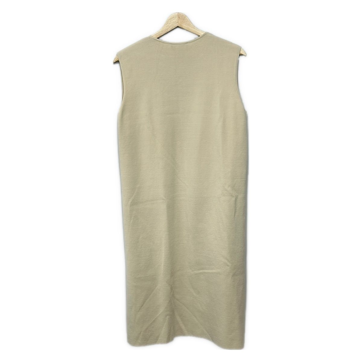 Max Mara Studio Vest M Beige Long Length Side Slit — view 2