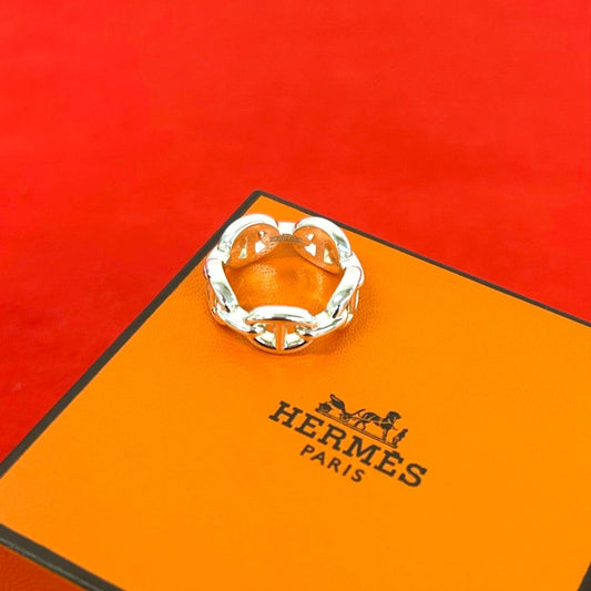 Hermes Chaine D'ancre Ring 925 Sterling Silver